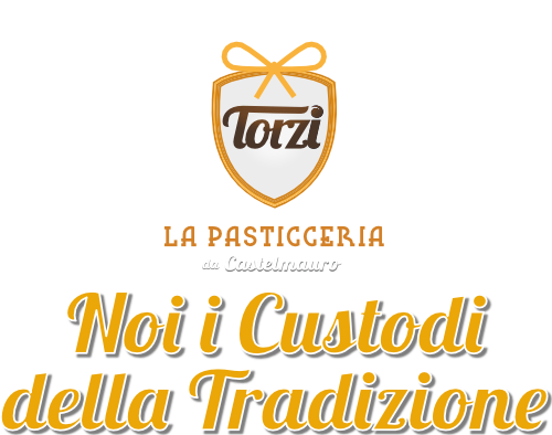 logo della pasticceria Torzi con lo slogan "noi i custodi della tradsizione"